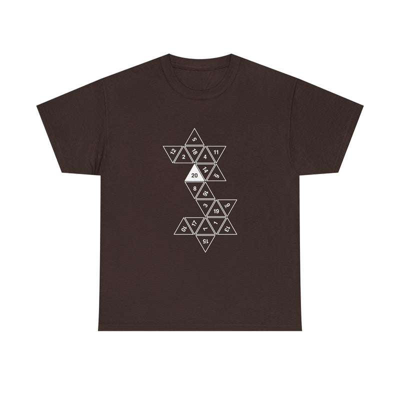 Geometric Dice Pattern T-Shirt, RPG Dice Art Tee, Tabletop Gaming Shirt, Geek T-Shirt, Nerd Shirt, Math Lover Gift, Strategy Game Apparel