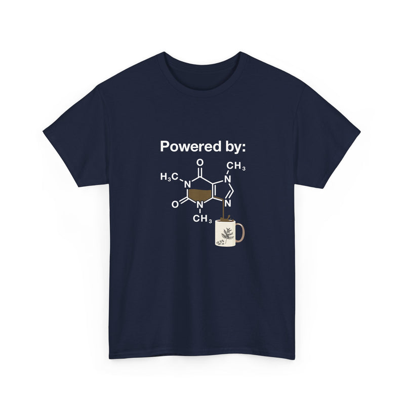 Powered By Caffeine Chemistry T-Shirt - Science Shirt - Regular Unisex Crewneck T-Shirt