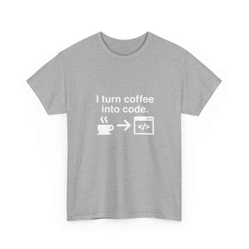 I Turn Coffee Into Code - Coder Shirt - Regular Unisex Crewneck T-Shirt