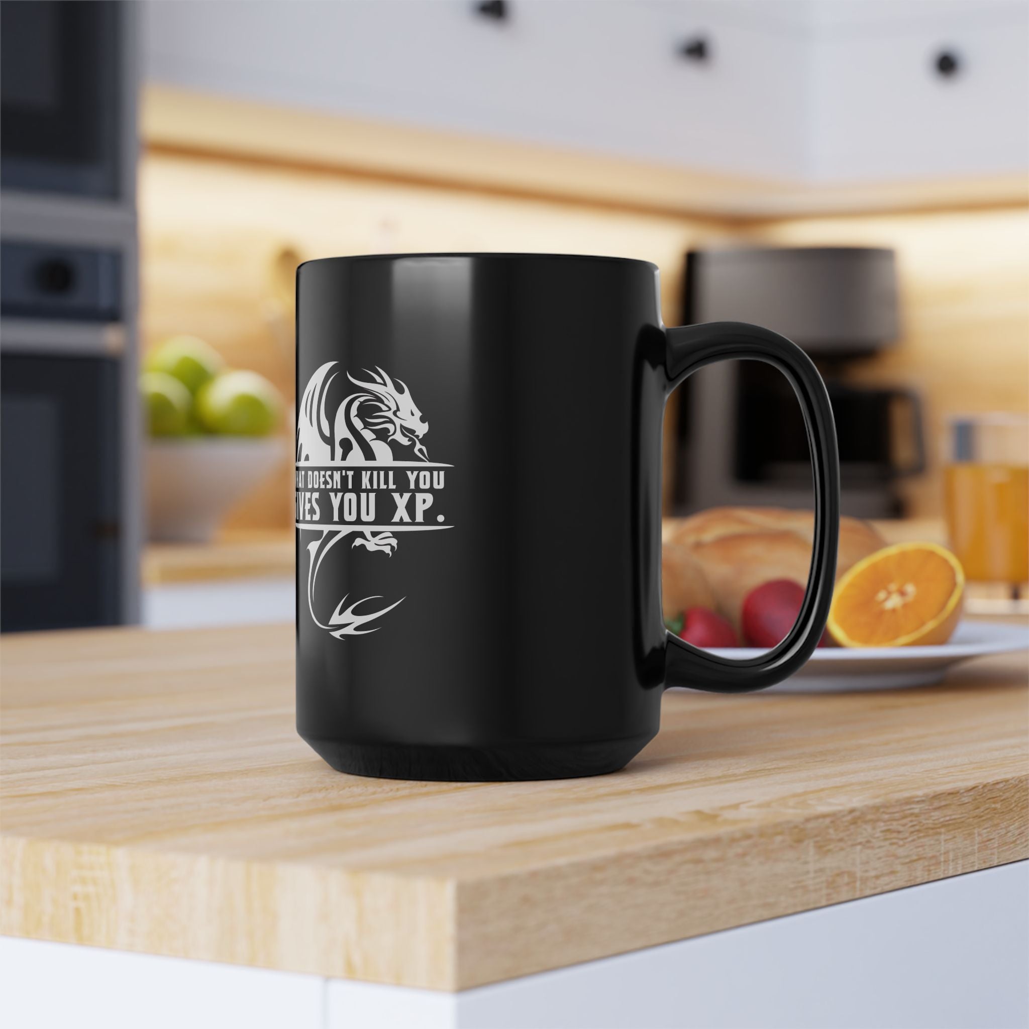 What Doesnt Kill You Gives You XP - Black Glossy Mug