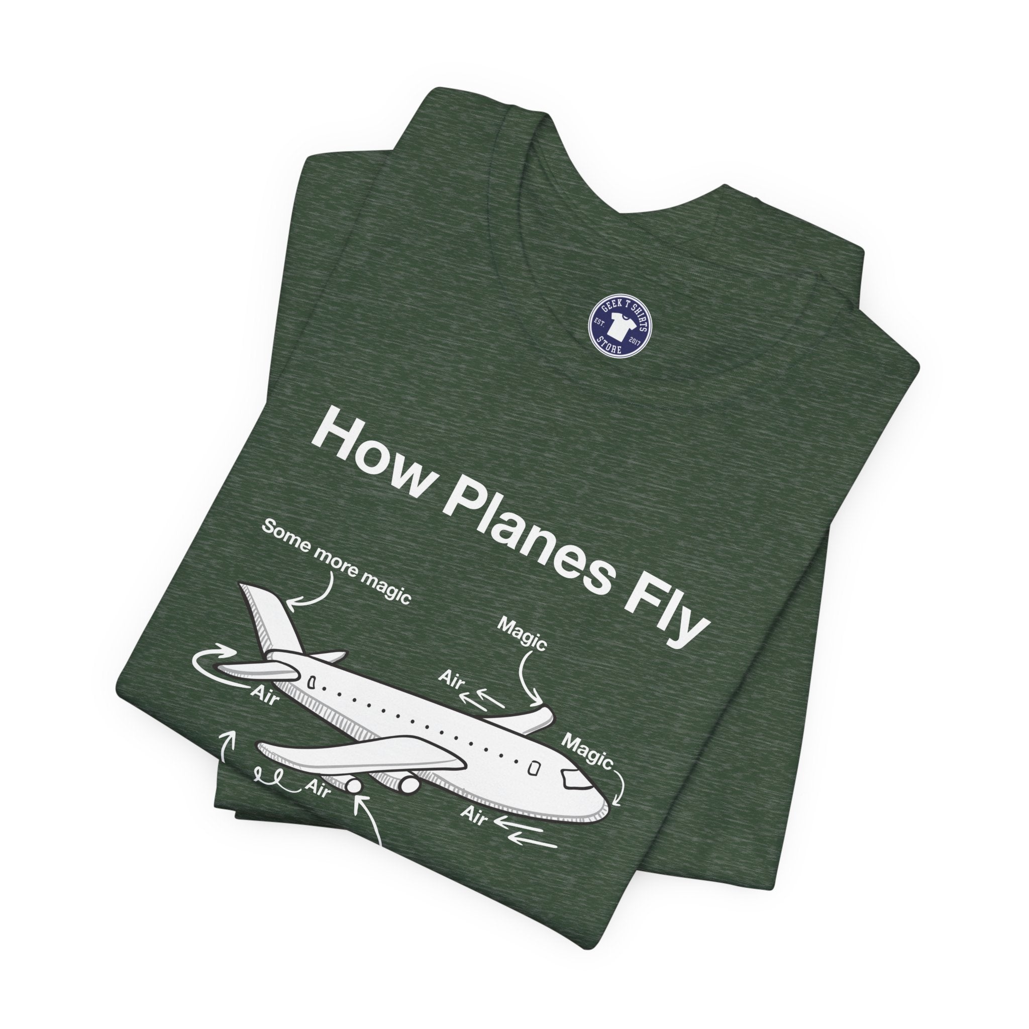 How Planes Fly Funny Aerospace Engineer - Premium Unisex Crewneck T-Shirt