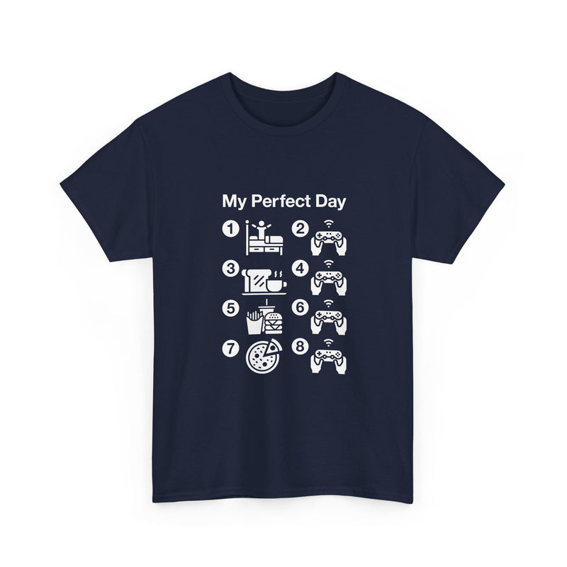 My Perfect Day T-shirt, Gamer Life Shirt, Funny Gaming Tee, Snack Lover Gift, Geek T-Shirt, Nerd Shirt, Video Game Humor Apparel