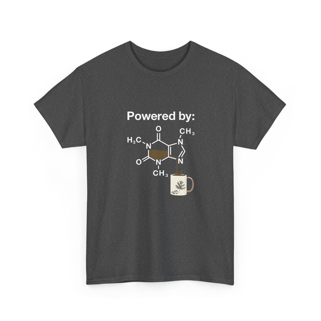 Powered By Caffeine Chemistry T-Shirt - Science Shirt - Regular Unisex Crewneck T-Shirt