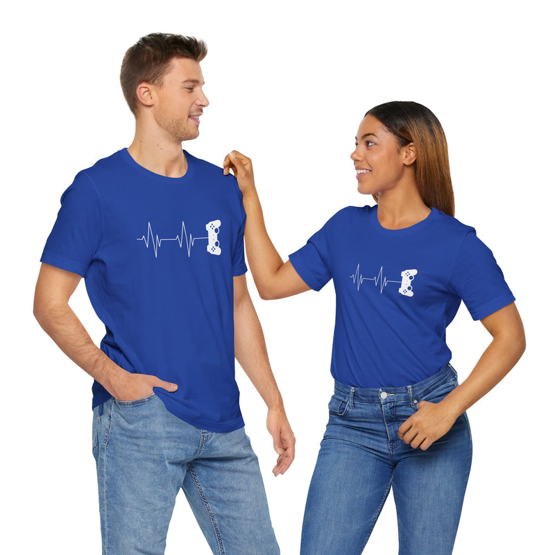 Gamer Heartbeat - Video Gaming Addict Shirt - Premium Unisex Crewneck T-Shirt