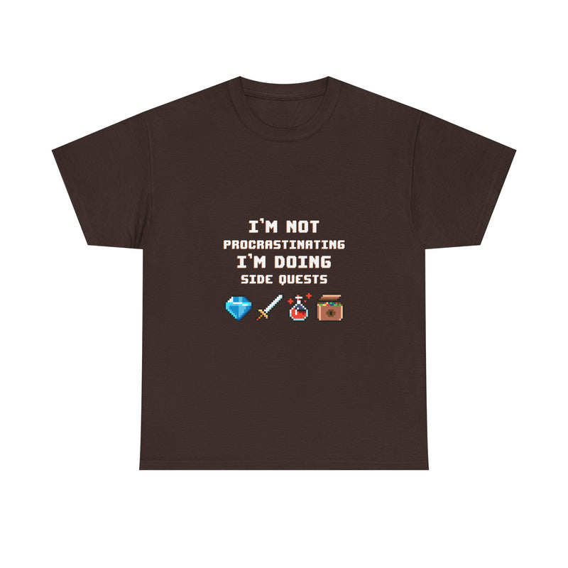 I'm Not Procrastinating T-Shirt, Gamer Tee, Side Quest Shirt, Geek T-Shirt, Nerd Shirt, Video Game Humor, Pixel Art Gift, Casual Wear