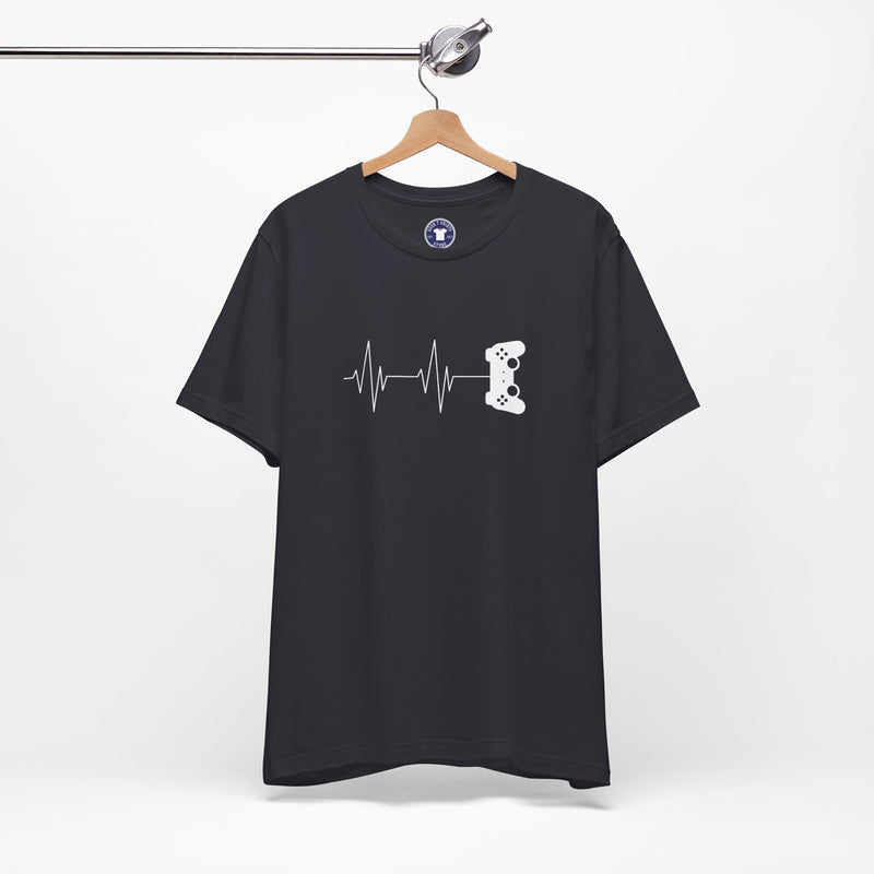 Gamer Heartbeat - Video Gaming Addict Shirt - Premium Unisex Crewneck T-Shirt