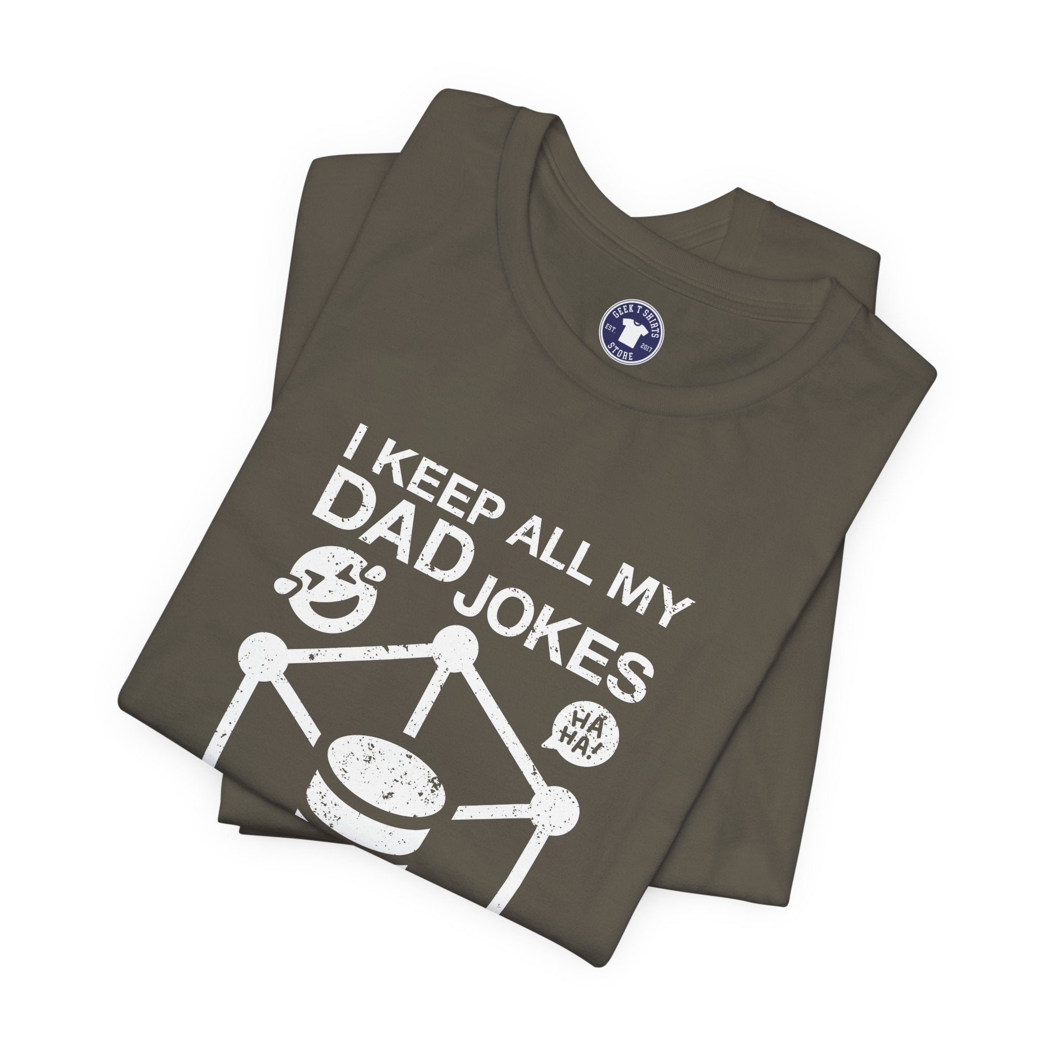 I Keep My Dad Jokes In A Dad-A-Base - Premium Unisex Crewneck T-Shirt