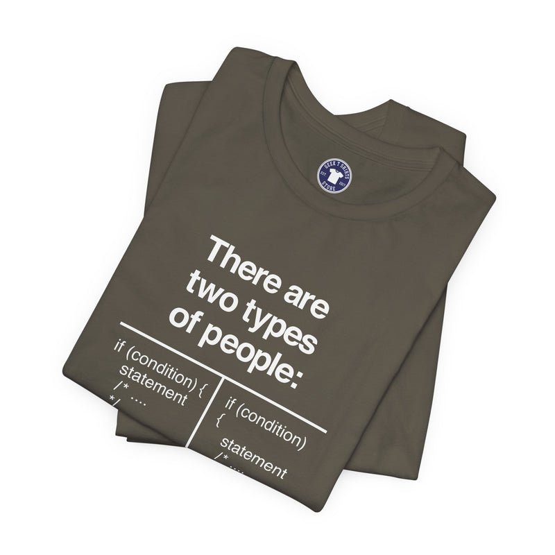 There Are Two Types Of People - Code Shirt - Premium Unisex Crewneck T-Shirt