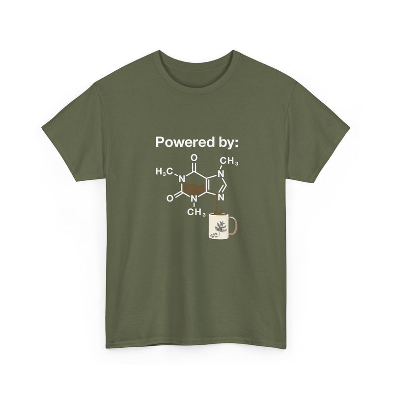 Powered By Caffeine Chemistry T-Shirt - Science Shirt - Regular Unisex Crewneck T-Shirt