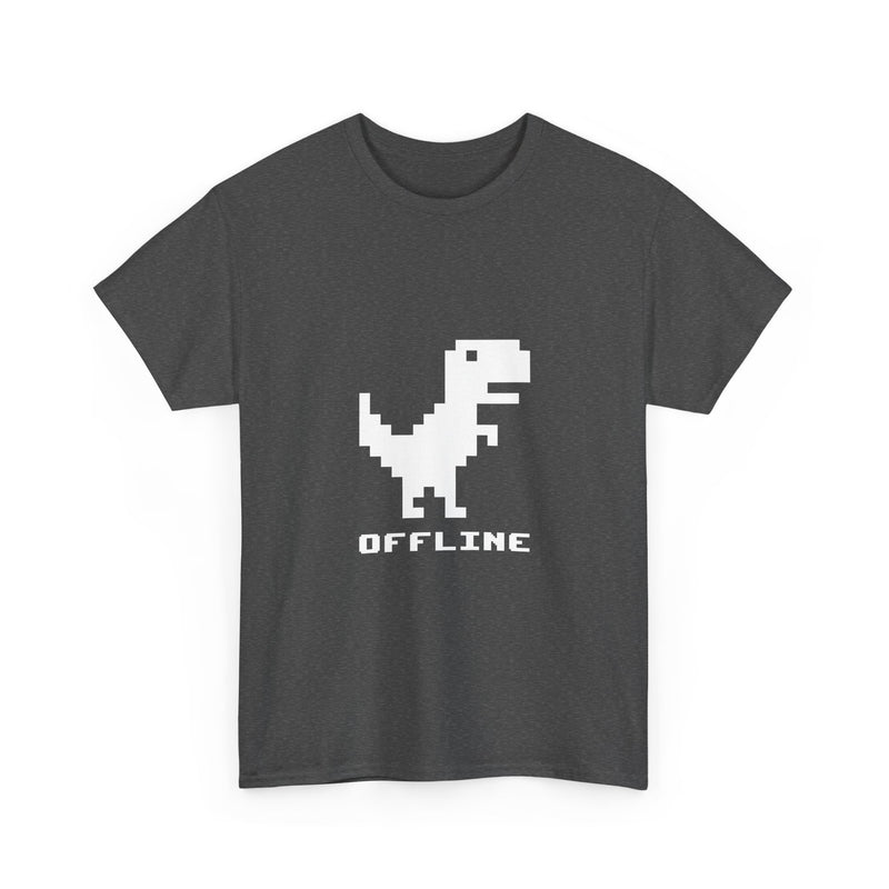 Pixel Dinosaur T-Shirt, Offline Retro Dino Tee, 8-Bit Style Geek T-Shirt, Nerd Shirt, Vintage Gaming Shirt, Fun Tech Gift Apparel