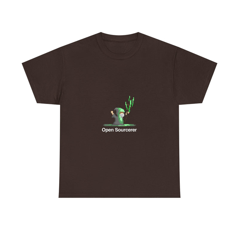 Open Sourcerer Geek T-Shirt, Nerd Shirt, Pixel Art Mage Tee, Retro Gaming Shirt, Programmer Gift, Tech Humor Top, Coding Wizard Tee