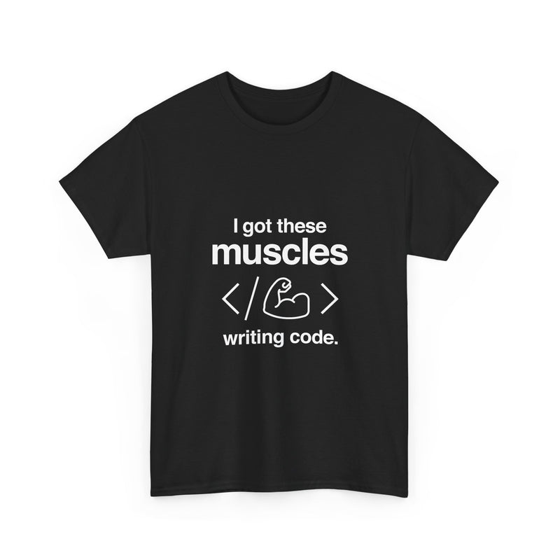 Coding Muscle T-shirt, Programmer Humor Tee, Geek T-Shirt, Nerd Shirt, Tech Gift, Developer Shirt, Funny Coding Apparel, Programmer Present