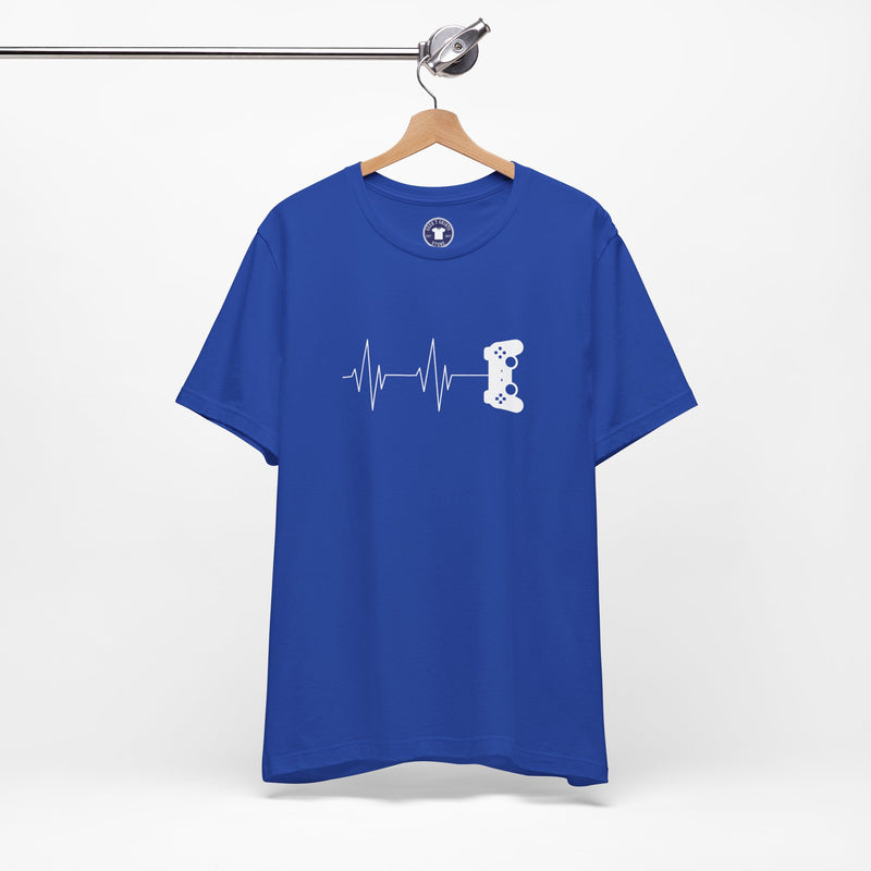 Gamer Heartbeat - Video Gaming Addict Shirt - Premium Unisex Crewneck T-Shirt