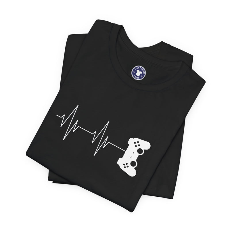 Gamer Heartbeat - Video Gaming Addict Shirt - Premium Unisex Crewneck T-Shirt