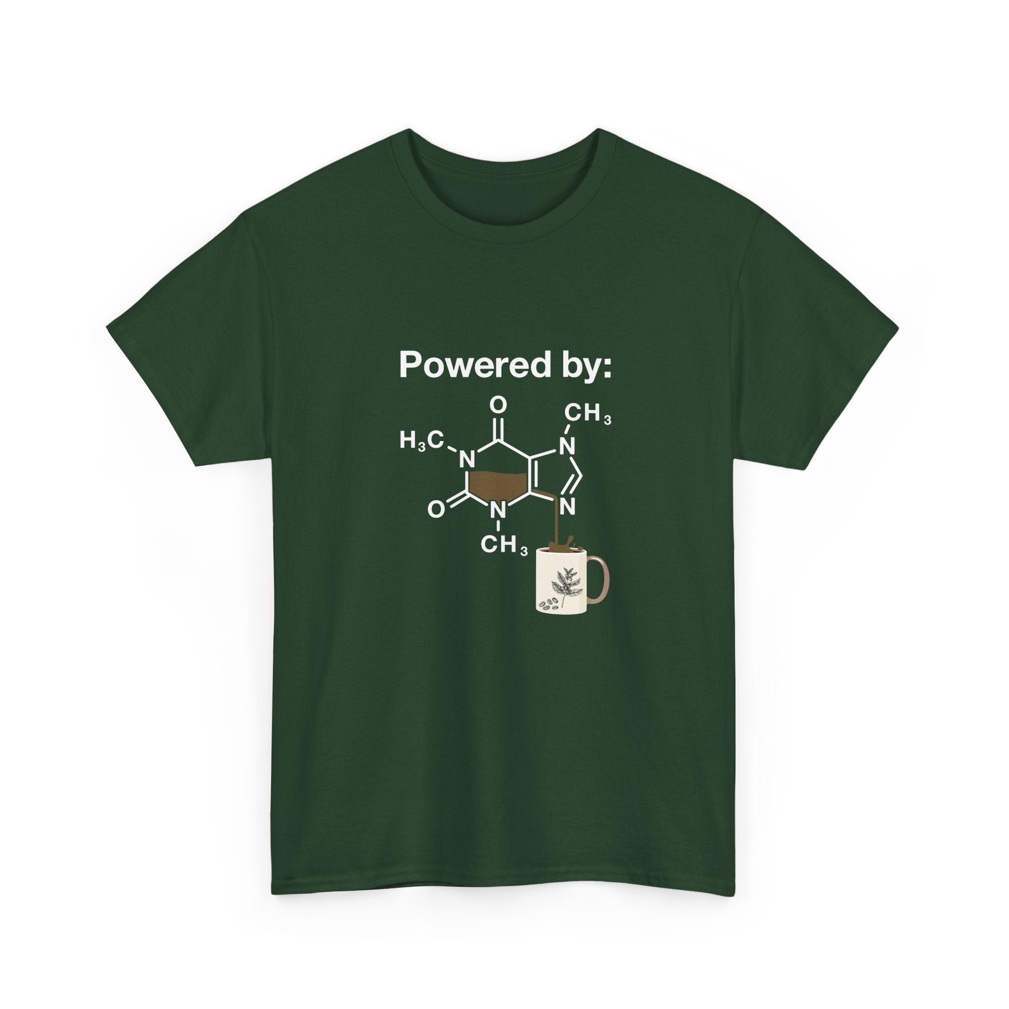 Powered By Caffeine Chemistry T-Shirt - Science Shirt -  Unisex Crewneck T-Shirt