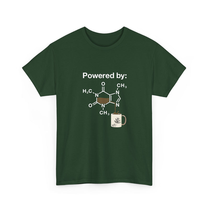 Powered By Caffeine Chemistry T-Shirt - Science Shirt - Regular Unisex Crewneck T-Shirt