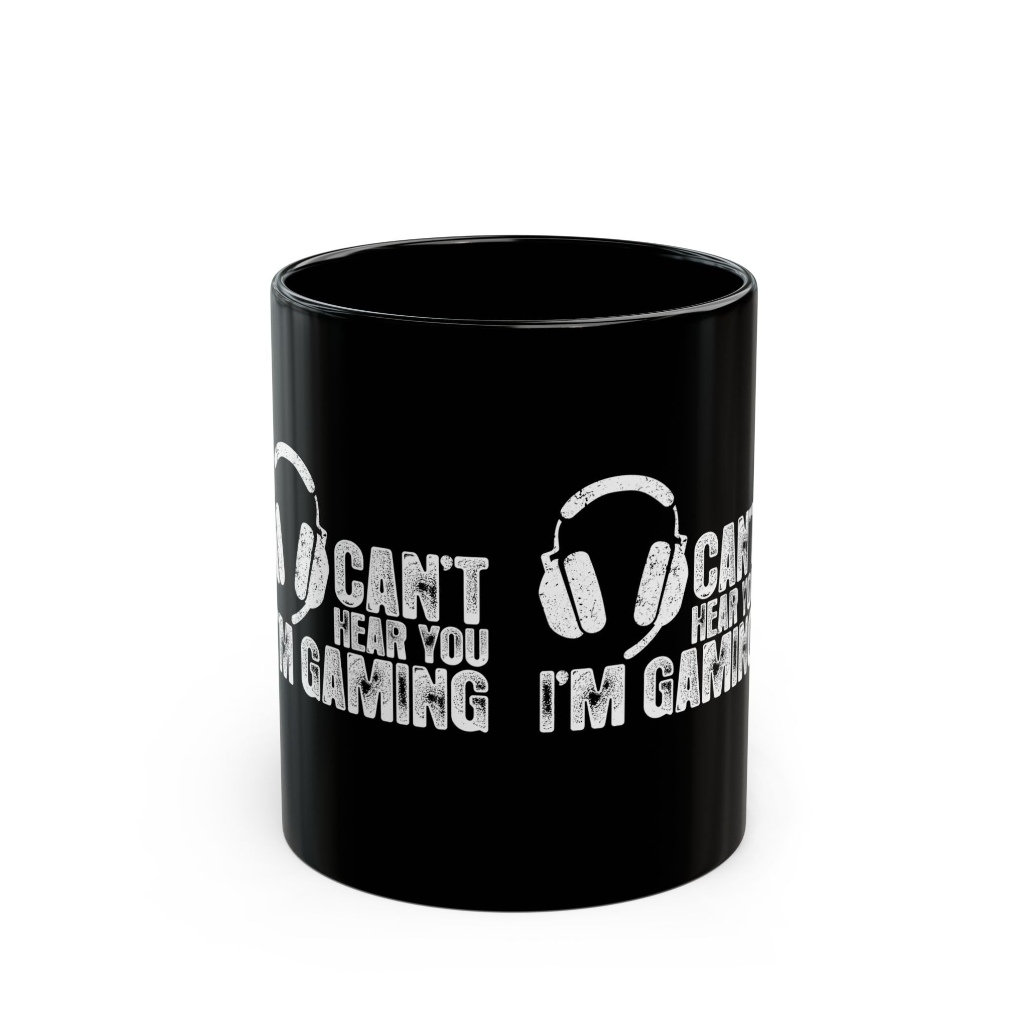Can't Hear You I'm Gaming - Black Glossy Mug