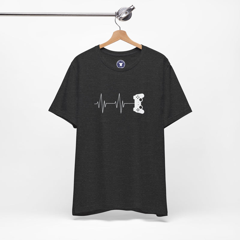 Gamer Heartbeat - Video Gaming Addict Shirt - Premium Unisex Crewneck T-Shirt