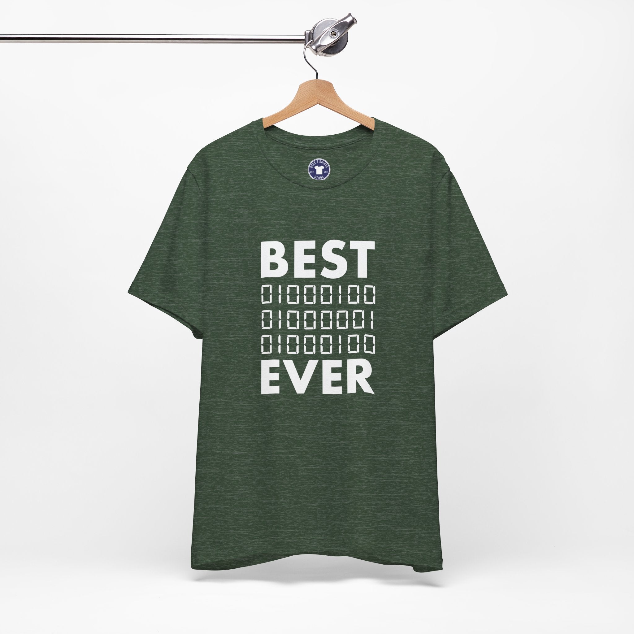 Best Dad Ever In Binary Code - Premium Unisex Crewneck T-Shirt