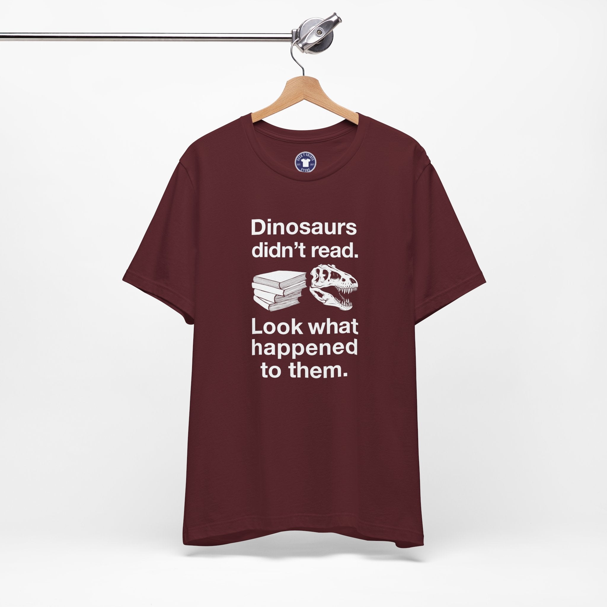 Dinosaurs Didn’t Read - Premium Unisex Crewneck T-Shirt
