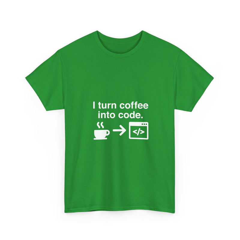 I Turn Coffee Into Code T-Shirt, Programmer Gift Tee, Coding Humor Shirt, Geek T-Shirt, Nerd Shirt, Developer Present, Coder Apparel