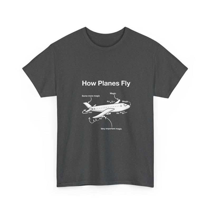 Funny Airplane Magic T-Shirt, Aviation Humor Tee, Geek T-Shirt, Nerd Shirt, Flight Lover Gift, Airplane Diagram Top, Sarcastic Travel Shirt