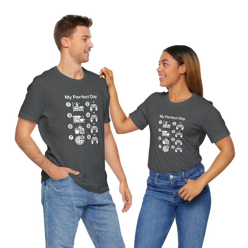 My Perfect Day Gaming - Premium Unisex Crewneck T-Shirt