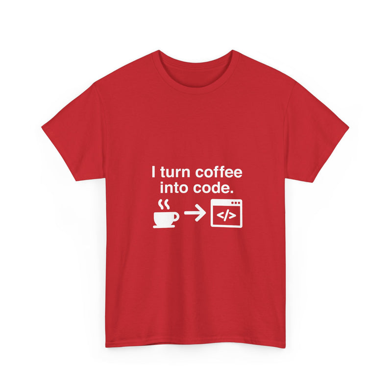 I Turn Coffee Into Code T-Shirt, Programmer Gift Tee, Coding Humor Shirt, Geek T-Shirt, Nerd Shirt, Developer Present, Coder Apparel