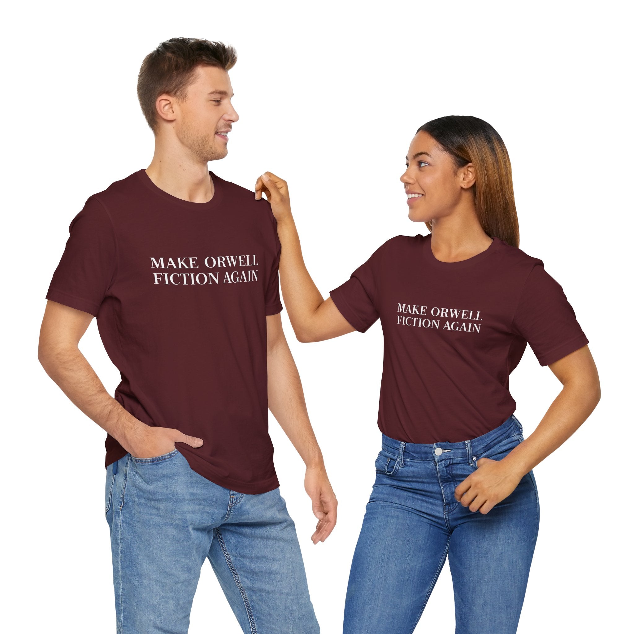 Make Orwell Fiction Again - Premium Unisex Crewneck T-Shirt