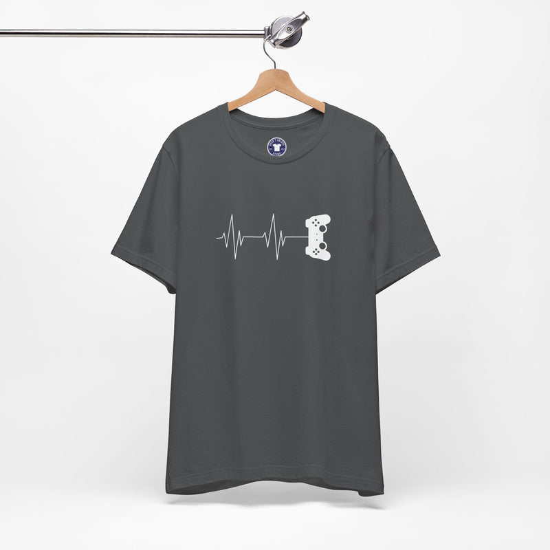Gamer Heartbeat - Video Gaming Addict Shirt - Premium Unisex Crewneck T-Shirt