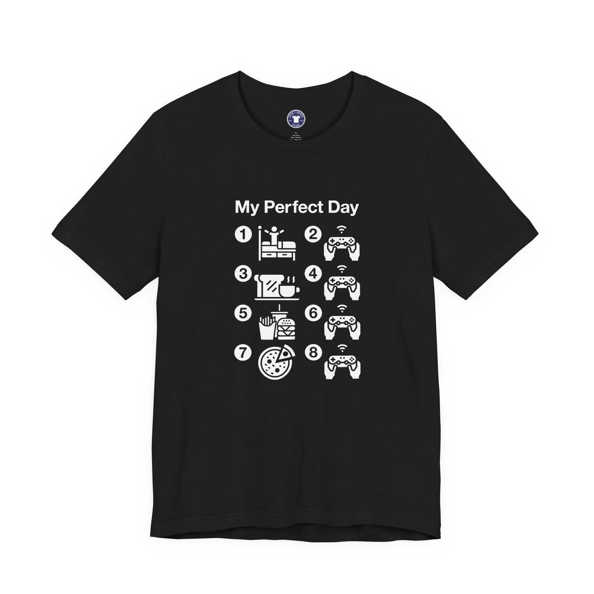 My Perfect Day Gaming - Premium Unisex Crewneck T-Shirt