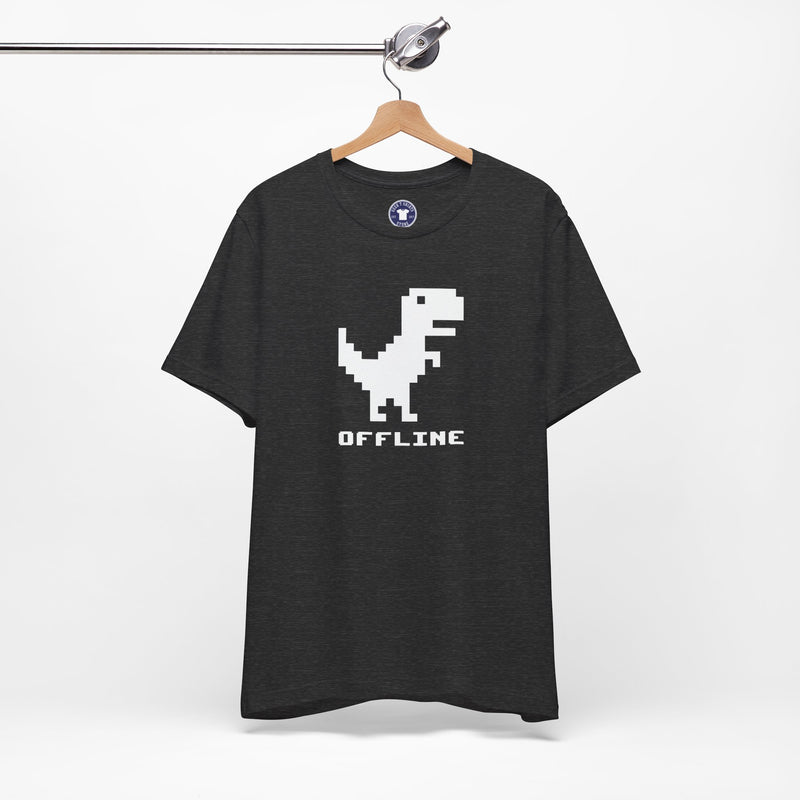 Offline - Pixelated Dinosaur Error Message - Premium Unisex Crewneck T-Shirt