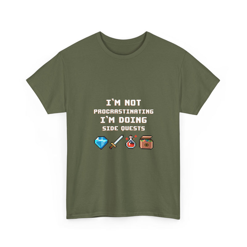 I'm Not Procrastinating T-Shirt, Gamer Tee, Side Quest Shirt, Geek T-Shirt, Nerd Shirt, Video Game Humor, Pixel Art Gift, Casual Wear