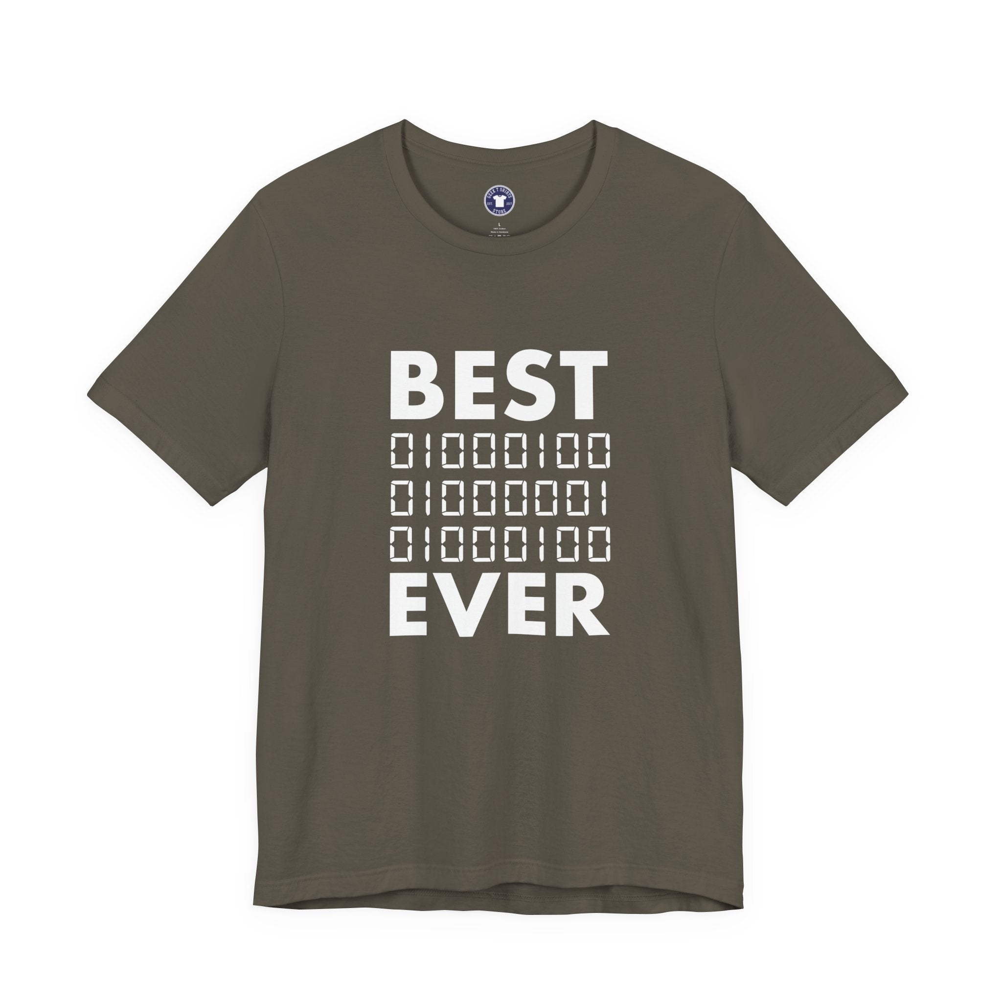 Best Dad Ever In Binary Code - Premium Unisex Crewneck T-Shirt
