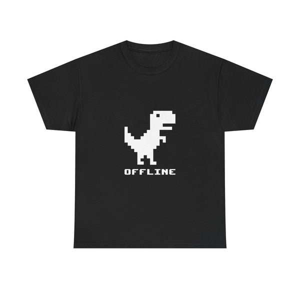 Pixel Dinosaur T-Shirt, Offline Retro Dino Tee, 8-Bit Style Geek T-Shirt, Nerd Shirt, Vintage Gaming Shirt, Fun Tech Gift Apparel