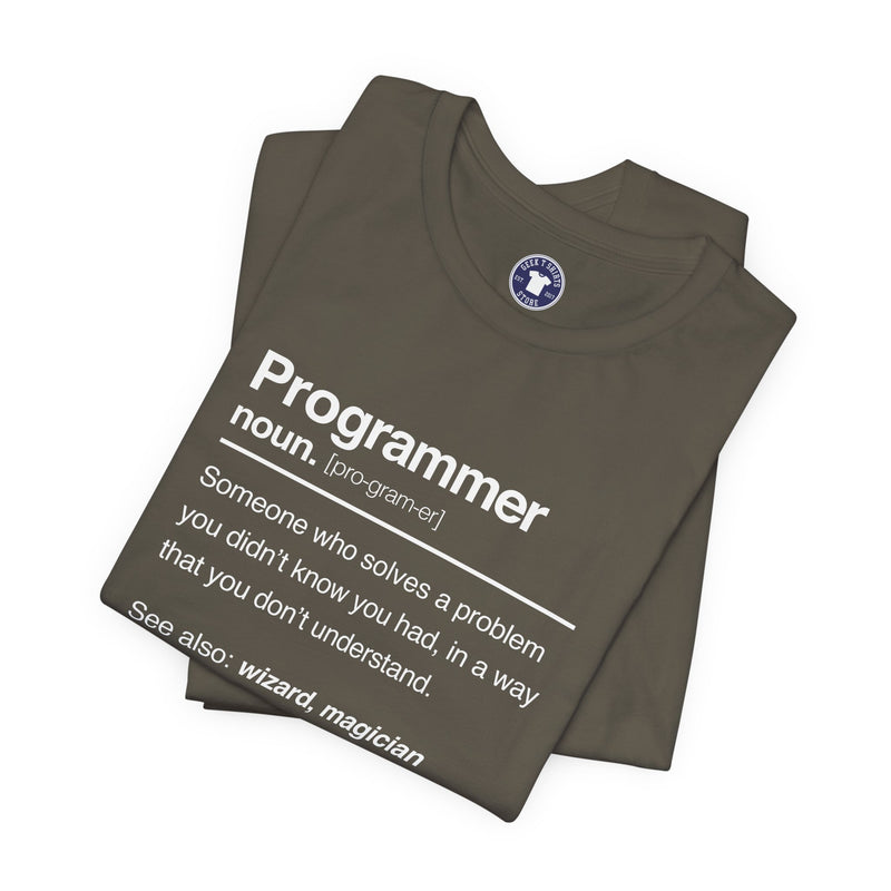 Programmer Noun Coding T-Shirt - Nerd Shirt - It Shirt - Premium Unisex Crewneck T-Shirt