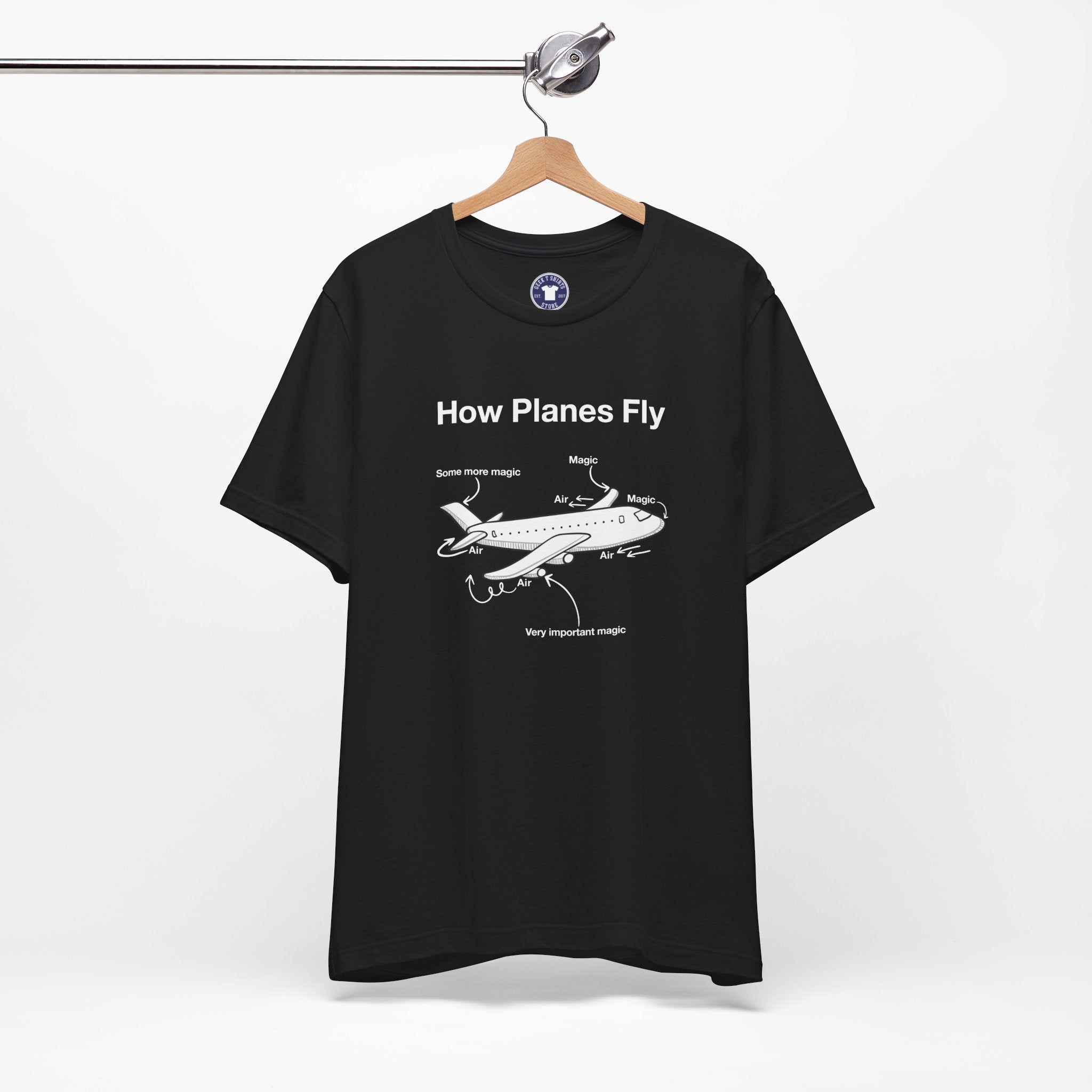 How Planes Fly Funny Aerospace Engineer - Premium Unisex Crewneck T-Shirt