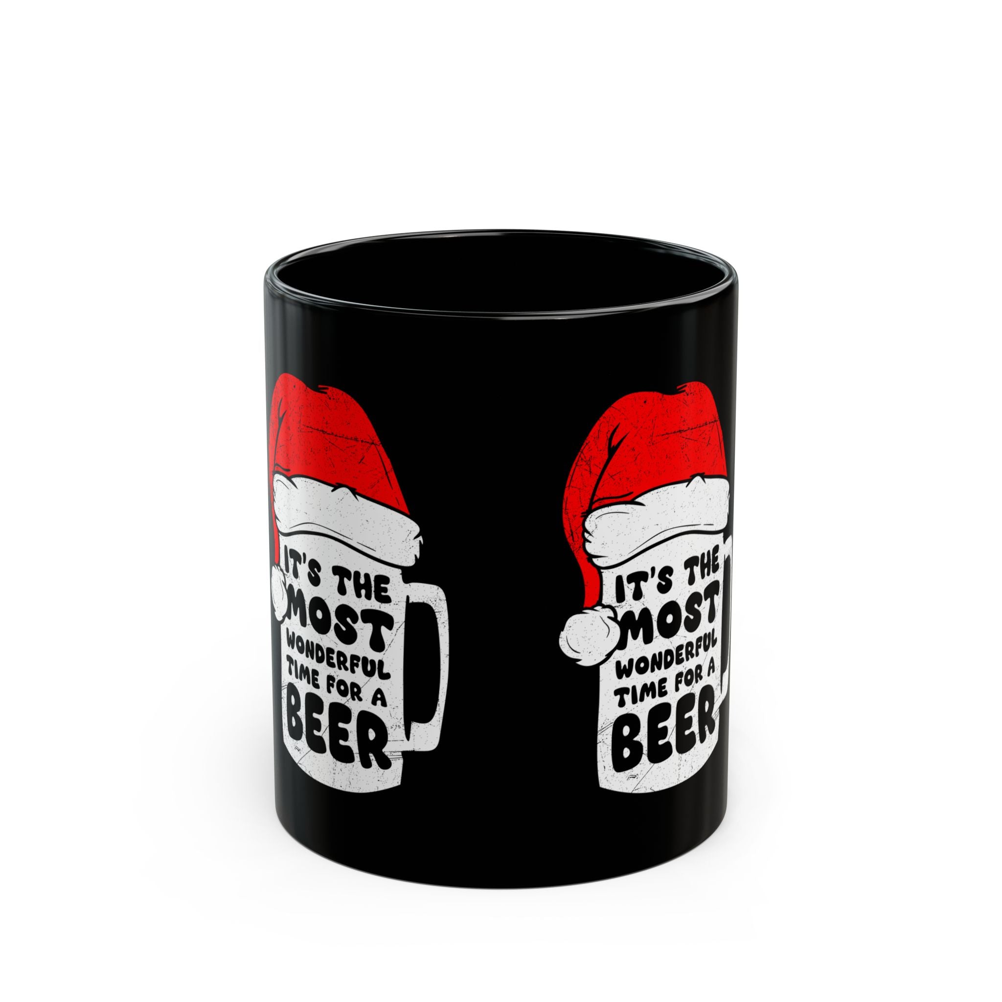 It’s The Most Wonderful Time For A Beer Christmas Black Glossy Mug