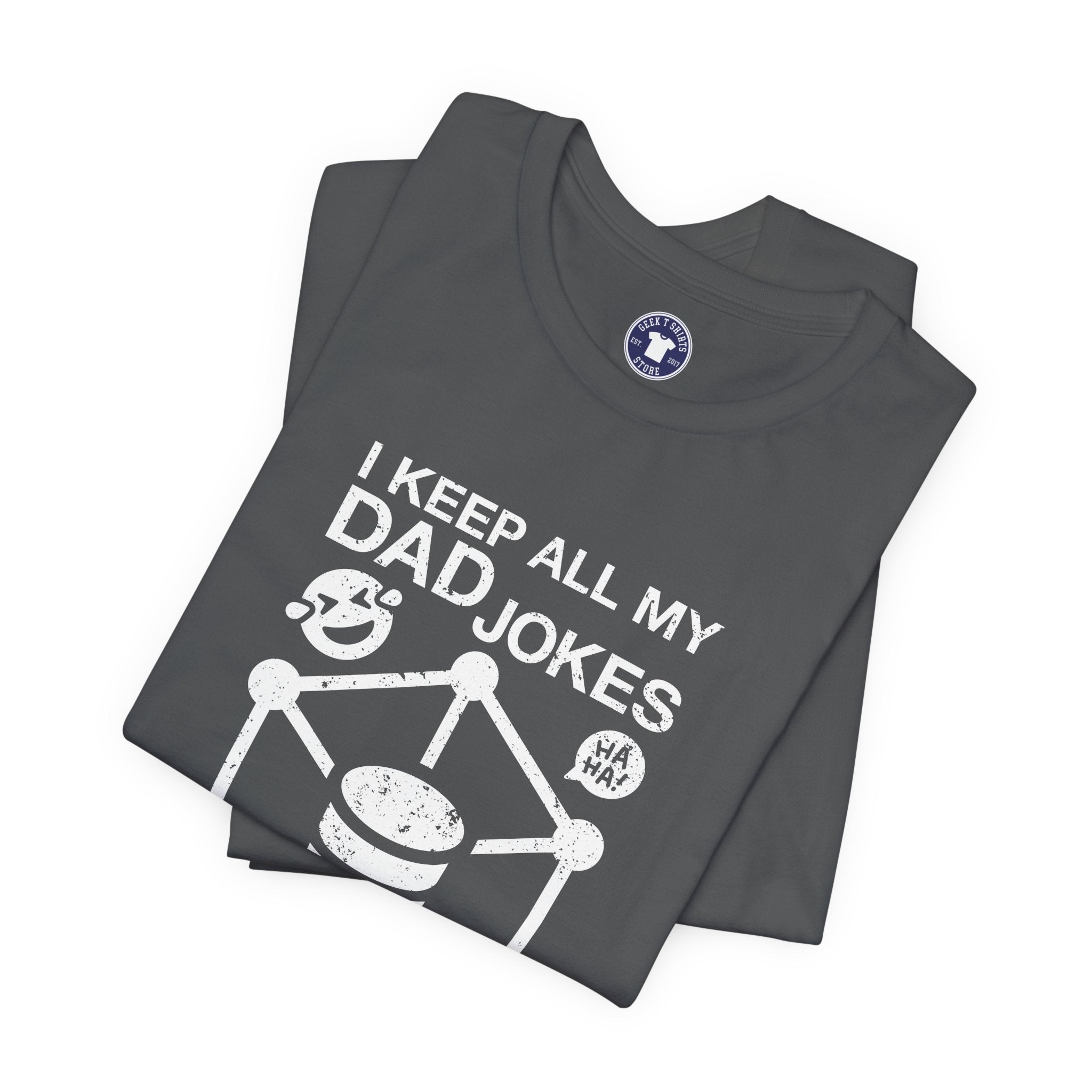 I Keep My Dad Jokes In A Dad-A-Base - Premium Unisex Crewneck T-Shirt