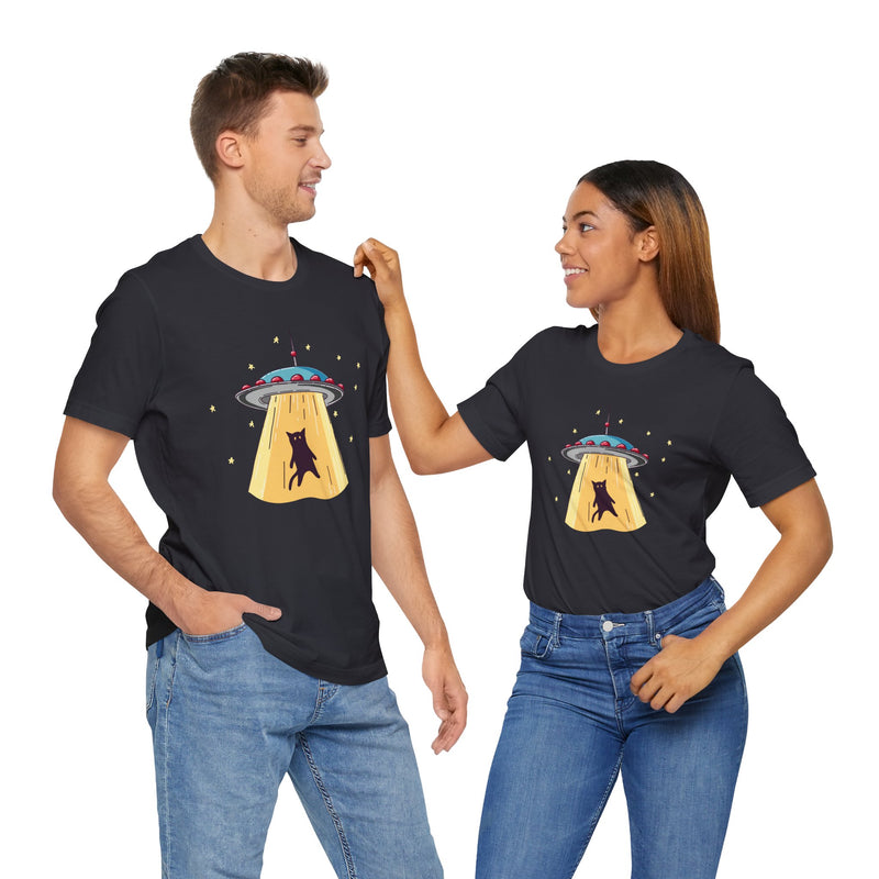 Cat Ufo Abduction - Ufo Shirt - Premium Unisex Crewneck T-Shirt