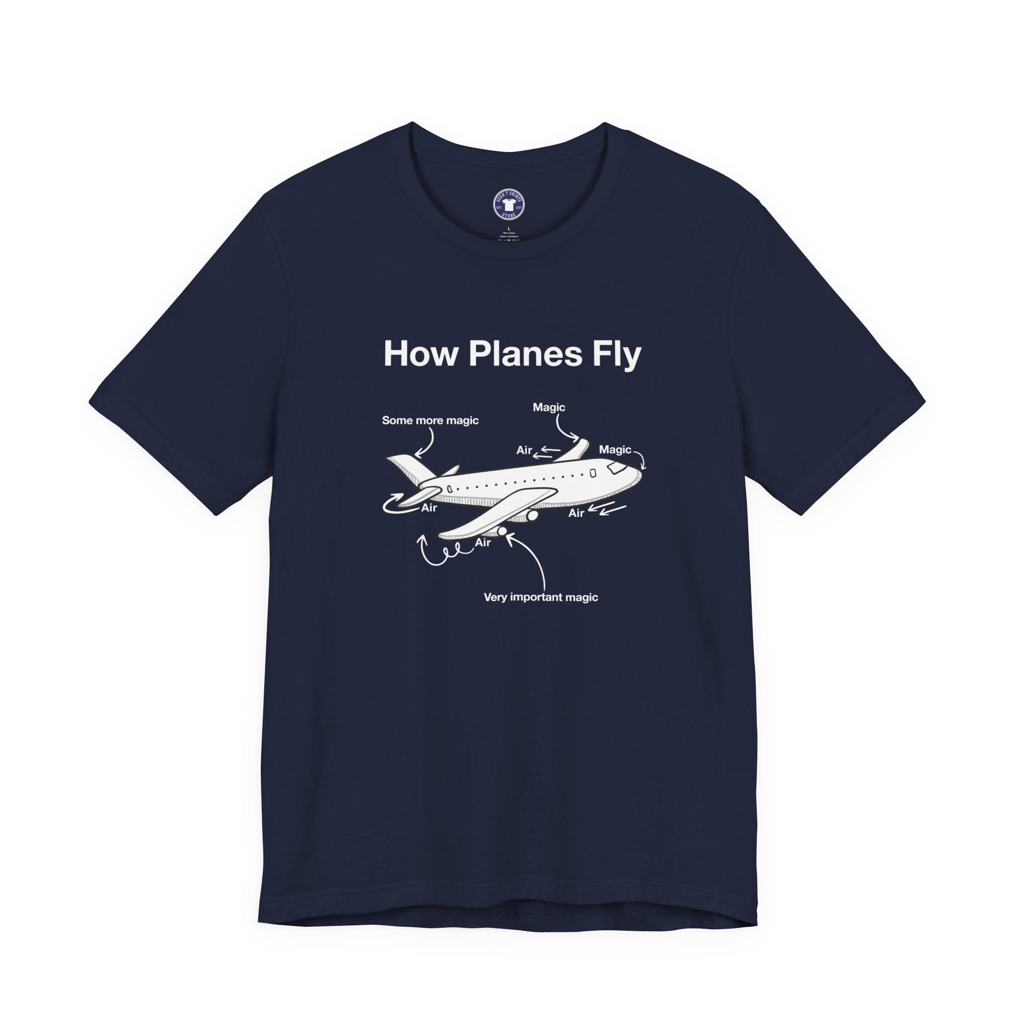 How Planes Fly Funny Aerospace Engineer - Premium Unisex Crewneck T-Shirt