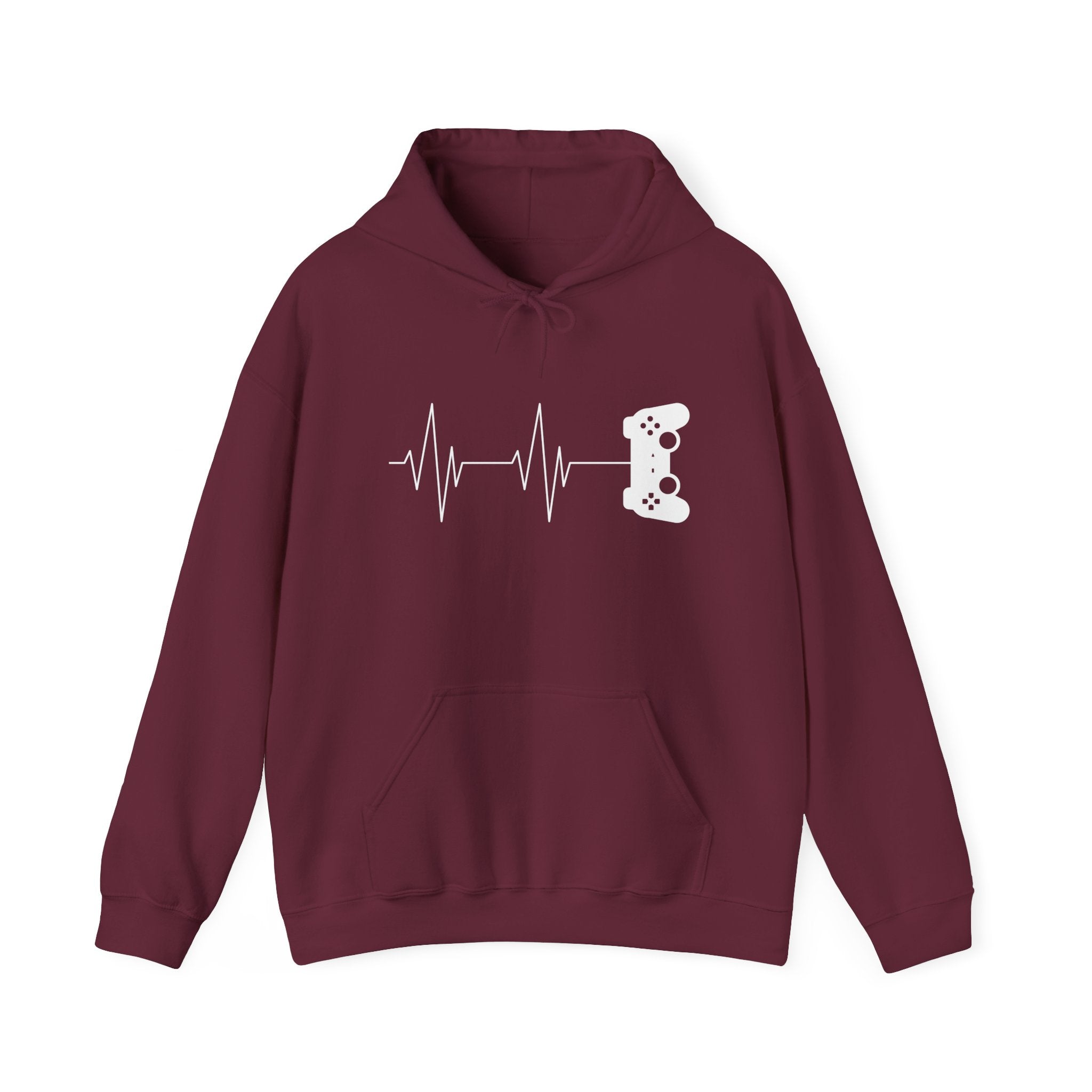Gamer Heartbeat - Video Gaming Addict Hoodie - Unisex Hooded Sweatshirt