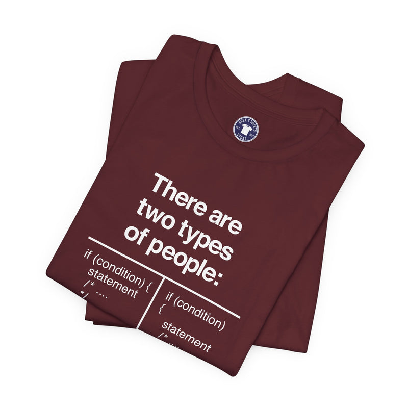 There Are Two Types Of People - Code Shirt - Premium Unisex Crewneck T-Shirt