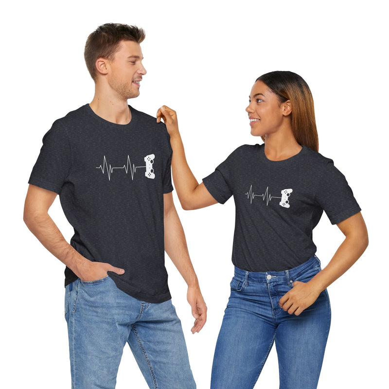 Gamer Heartbeat - Video Gaming Addict Shirt - Premium Unisex Crewneck T-Shirt