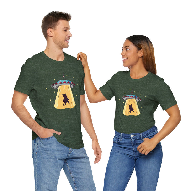 Cat Ufo Abduction - Ufo Shirt - Premium Unisex Crewneck T-Shirt