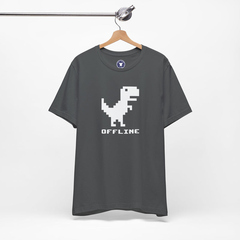 Offline - Pixelated Dinosaur Error Message - Premium Unisex Crewneck T-Shirt