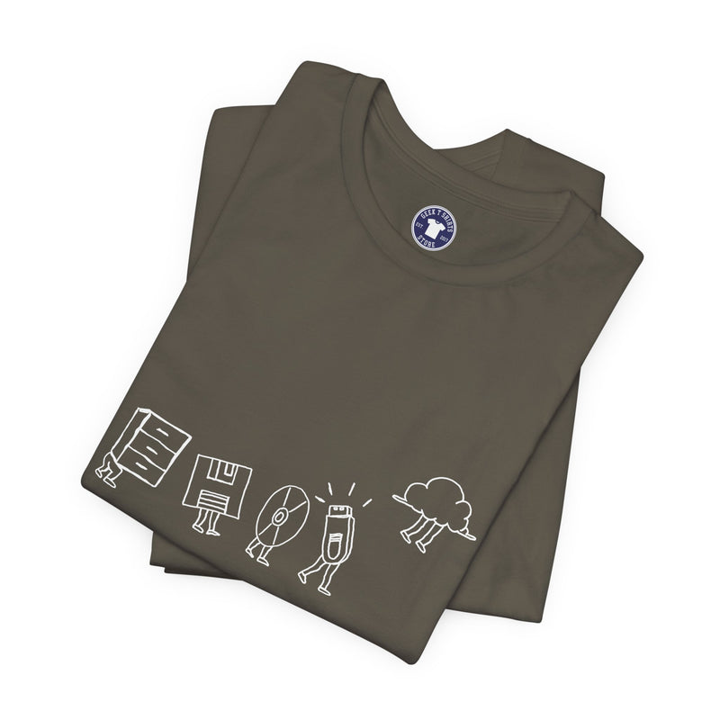Computer Storage Evolution Cloud - It Coding - Regular Unisex Crewneck T-Shirt