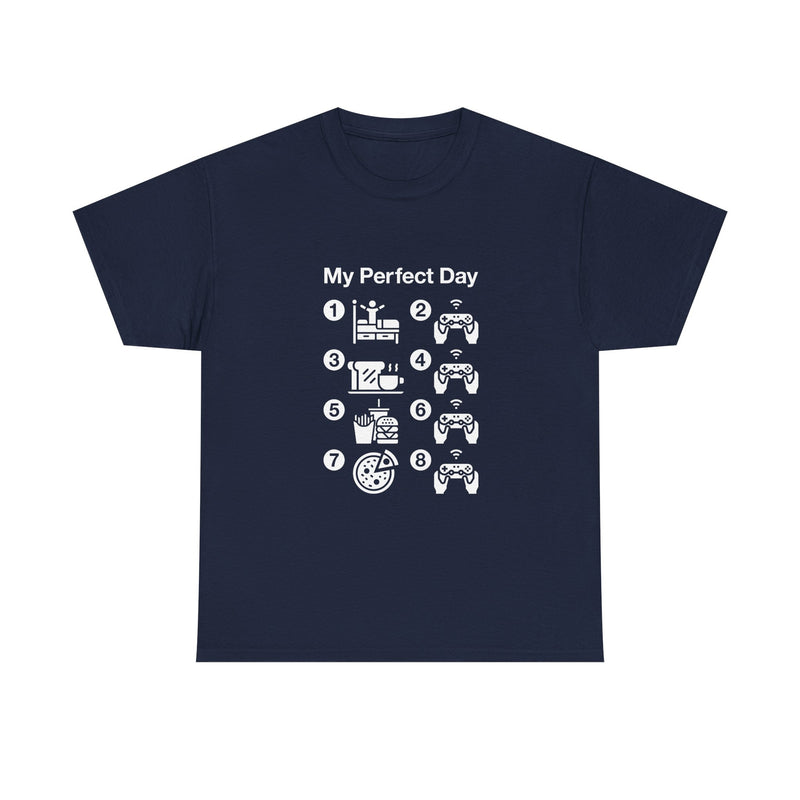 My Perfect Day T-shirt, Gamer Life Shirt, Funny Gaming Tee, Snack Lover Gift, Geek T-Shirt, Nerd Shirt, Video Game Humor Apparel