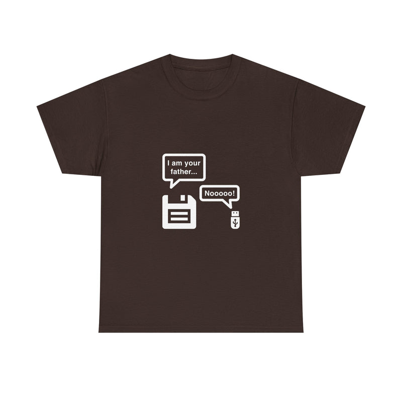 Retro Floppy Disk and USB Humor T-Shirt, Geek T-Shirt, Nerd Shirt, Tech Joke Tee, IT Gift, Programmer Humor Shirt, Digital Nostalgia Top