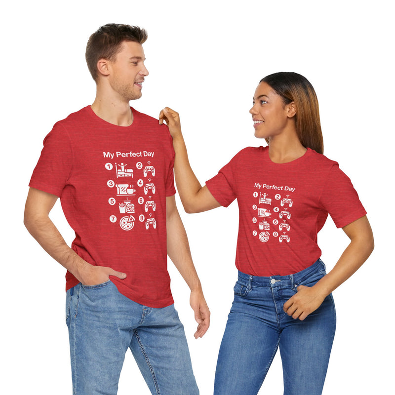 My Perfect Day Gaming - Premium Unisex Crewneck T-Shirt